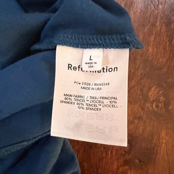 NWT REFORMATION Rylan Knit Two Piece Sleeveless Top Long Skirt Set Blue Size L - Picture 11 of 12